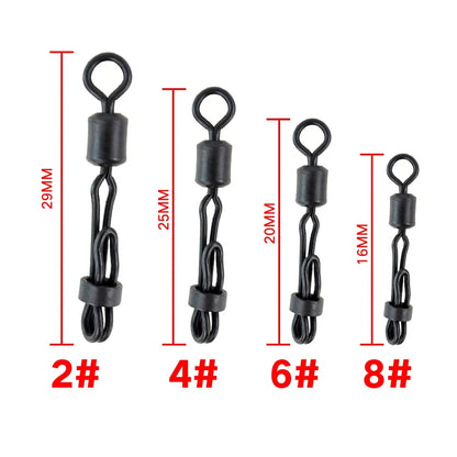 Hirisi 10pcs Quick Change Swivel With Clam Lock Clip For Carp Fishing Terminal Tackle Freshwater Fishing Accessories