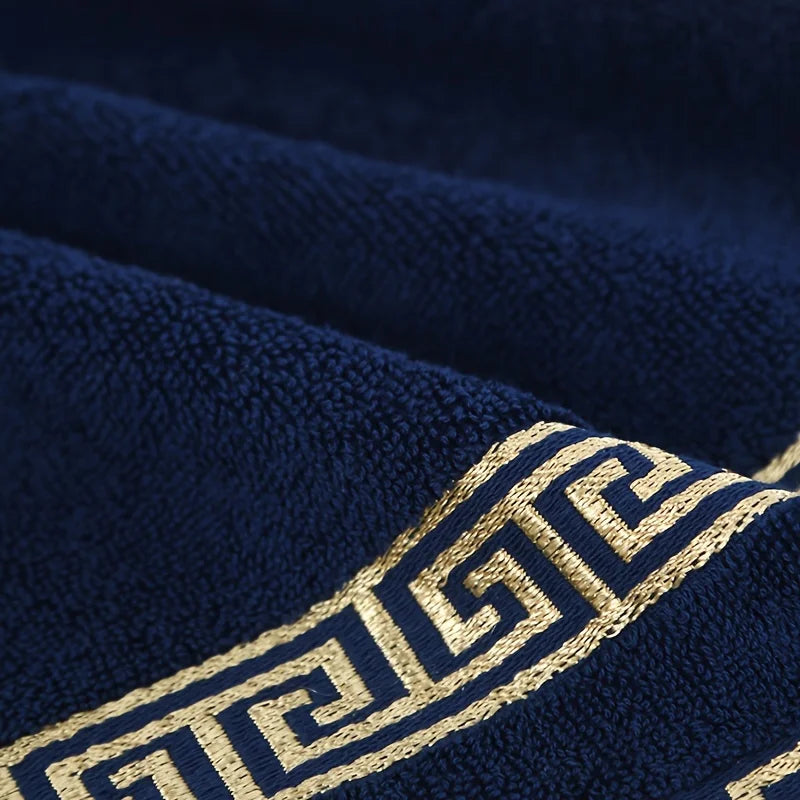1/4/6pcs Embroidered Cotton Towel Set Bathroom 34x74cm/70x140cm Bath Towel Cover Personalized Sport Gift Big Towels Blue Green