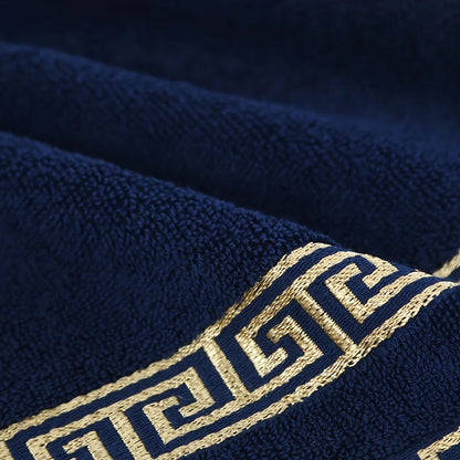 1/4/6pcs Embroidered Cotton Towel Set Bathroom 34x74cm/70x140cm Bath Towel Cover Personalized Sport Gift Big Towels Blue Green
