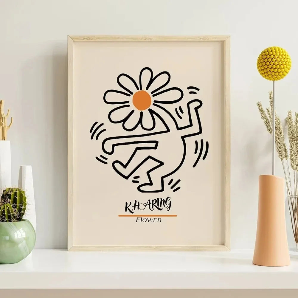 Modern Gallery Wall Art  Picasso Bauhaus Orange Exhibition Canvas Painting Posters for Living Room Home Decor  Stylish Prints fo