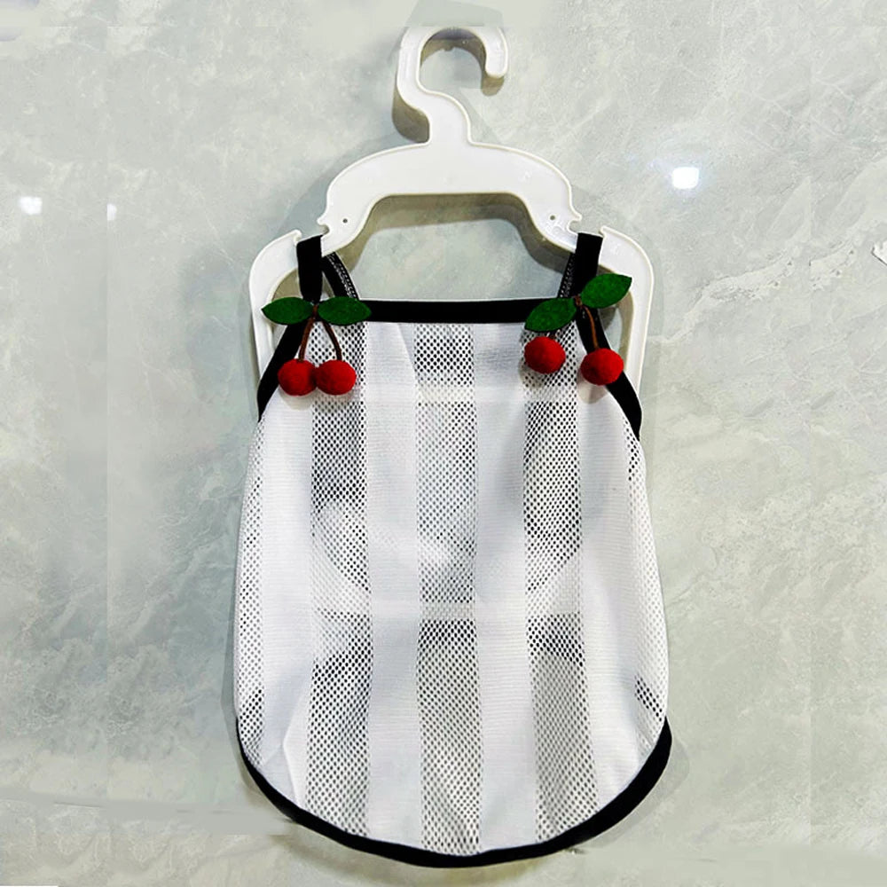 Breathable Cute Pet Dog Clothes For Small Dogs Chihuahua French Bulldog Summer Vest T Shirt Cherry Lovely Puppy Clothing