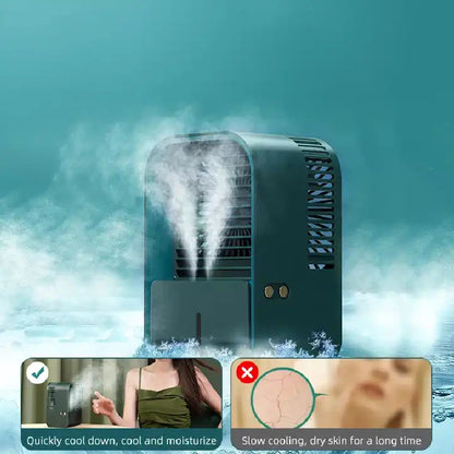 Portable Fan  Air Conditioning Mini Rechargeable USB Fan Desktop Spray Humidifier Home  Air Cooler For Room