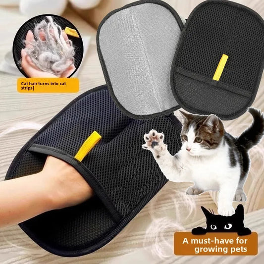 Pet Hair Removal Tool Reusable Static Removal Gloves, Double-Sided Grooming Gloves for Pets, Removes Pet Fur Hair for Carpets