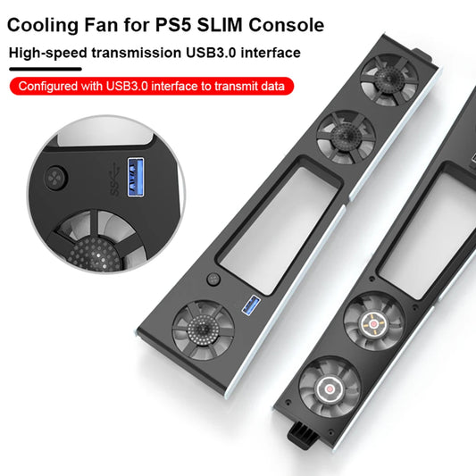 Cooling Fan for PS5 Slim Console with USB 3.0 Port Efficient Cooling System with Adjustable Speed Quiet Cooler Fan