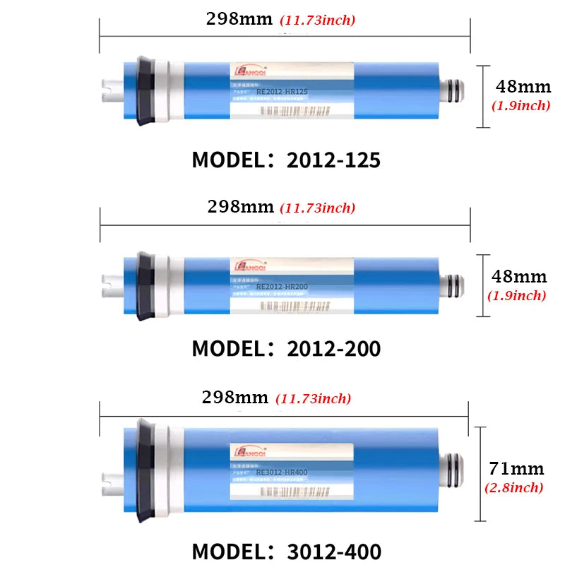 Home Kitchen Reverse Osmosis RO Membrane Replacement Water System Filter Purifier Water Drinking Treatment 50/75/100/125/150GPD
