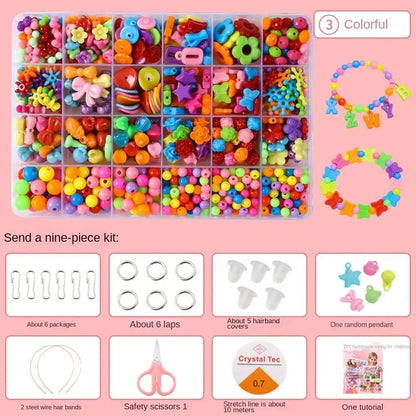 Arts Crafts DIY Handmade Beaded Kit Jewelry Set Handmade Kit for Make Bracelets Beads Creative DIY Beads for Children Girl