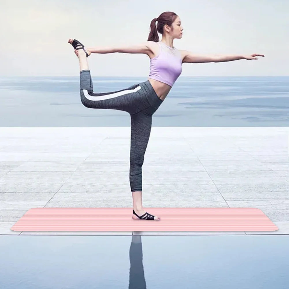72 x 24 inch eco-friendly gym mat for women, 10mm thick double-sided textured yoga and pilates mat