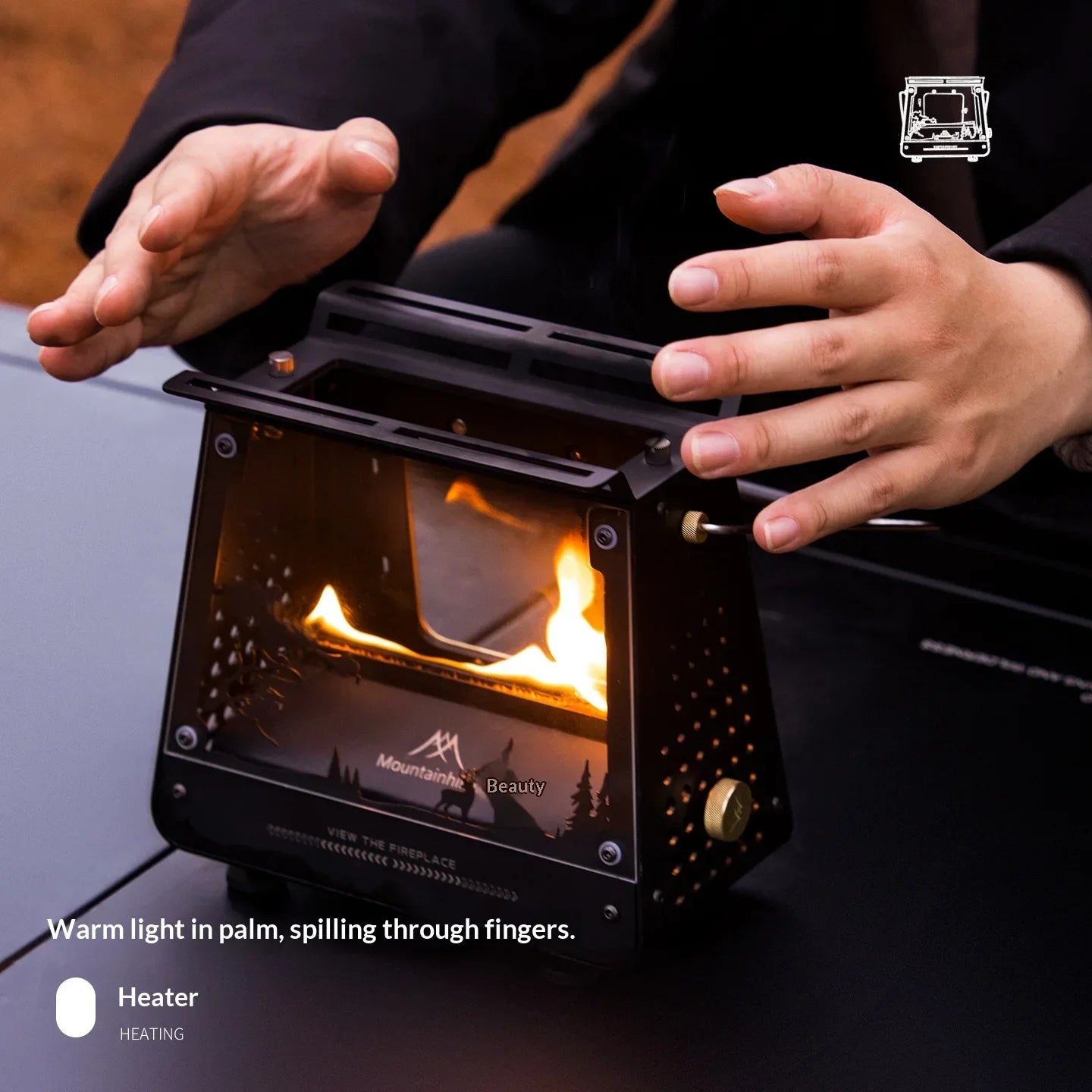 MOUNTAINHIKER Portable Oil Stove for Outdoor Cooking BBQ Tent Fire Pits Heating and Flame Heating with Handheld Stove