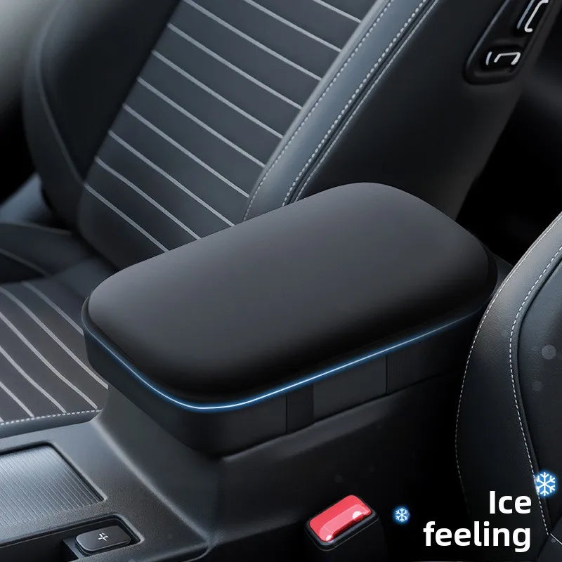 Car Armrest Pad Cool Sensation Heighten Central Console Cushion Soft Vehicle Interior Armrest Protective Cover Comfort Driving