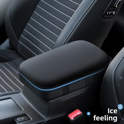 Car Armrest Pad Cool Sensation Heighten Central Console Cushion Soft Vehicle Interior Armrest Protective Cover Comfort Driving