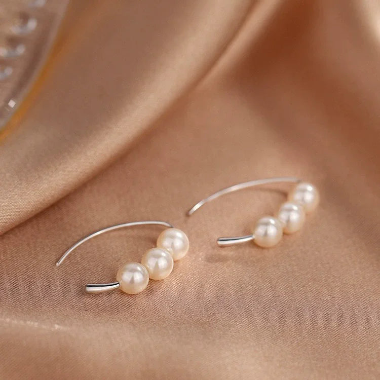 925 Sterling Silver Pearl Earrings for Women Elegant Ear Studs Popular Fine Jewelry Accessories