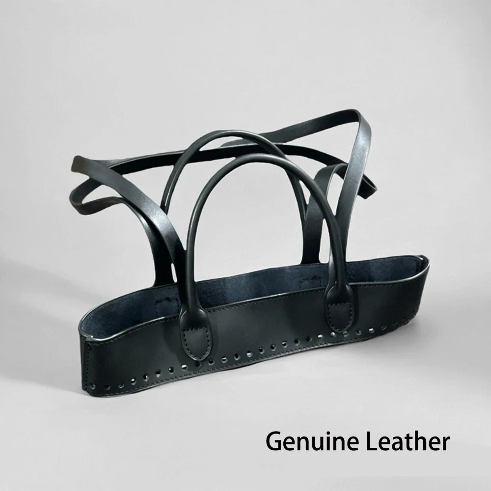 DIY Knitting Crochet Bag Accessories Set Genuine Leather Handles For PRADA Bag Handmade Making Woven Bag DIY Kit