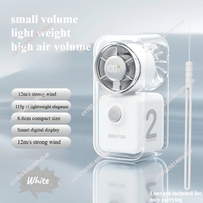 Portable mini fan | silent | long battery life/mini handheld fan, portable USB charging pocket fan, 5-speed silent cooling fan