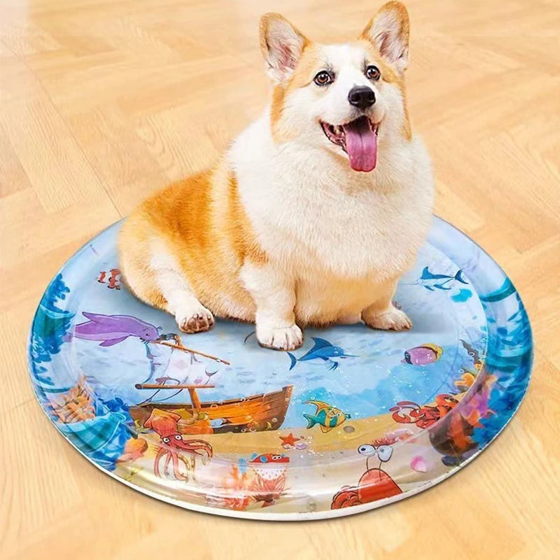 Pet Water Sensory Play Mat Inflatable Cat Water Bed Cushion Puppy Cats Pet Kennel Outdoor Water Toy Cool Cold Mat Pet Supplies