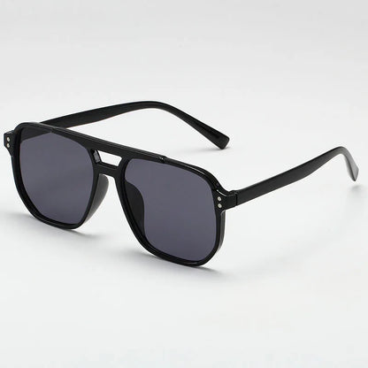 Women Men Square Sun Glasses Retro Polygon Sunglasses Female Black Vintage Fashion Ladies Sunglasses Double Beam Eyeglasses