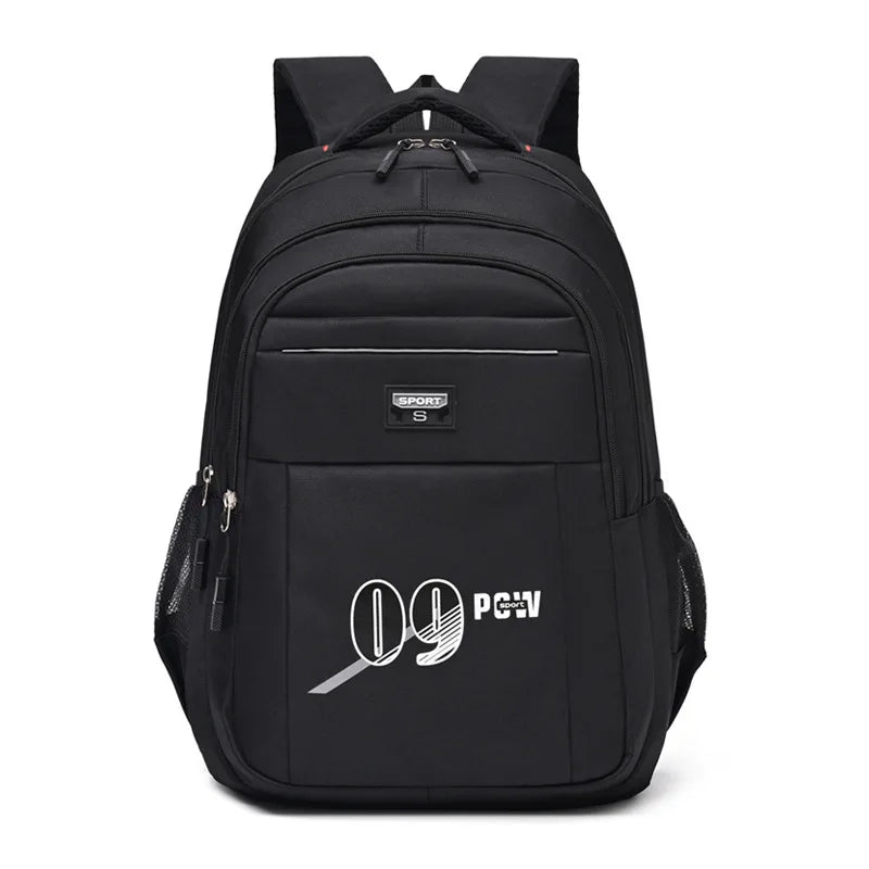 Backpack Men's Simple Large Capacity Junior High School Student School Bag Outing Travel Computer Double Shoulder Bags On Sale