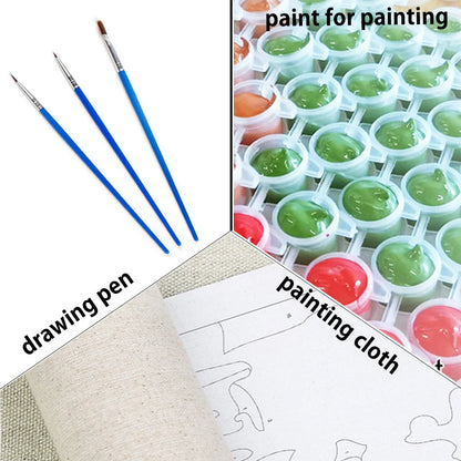 Diy Painting By Numbers Peony Flower Canvas Colouring Handpainted Gift Wall Decor Home 50×70cm Picture For Paint With Number