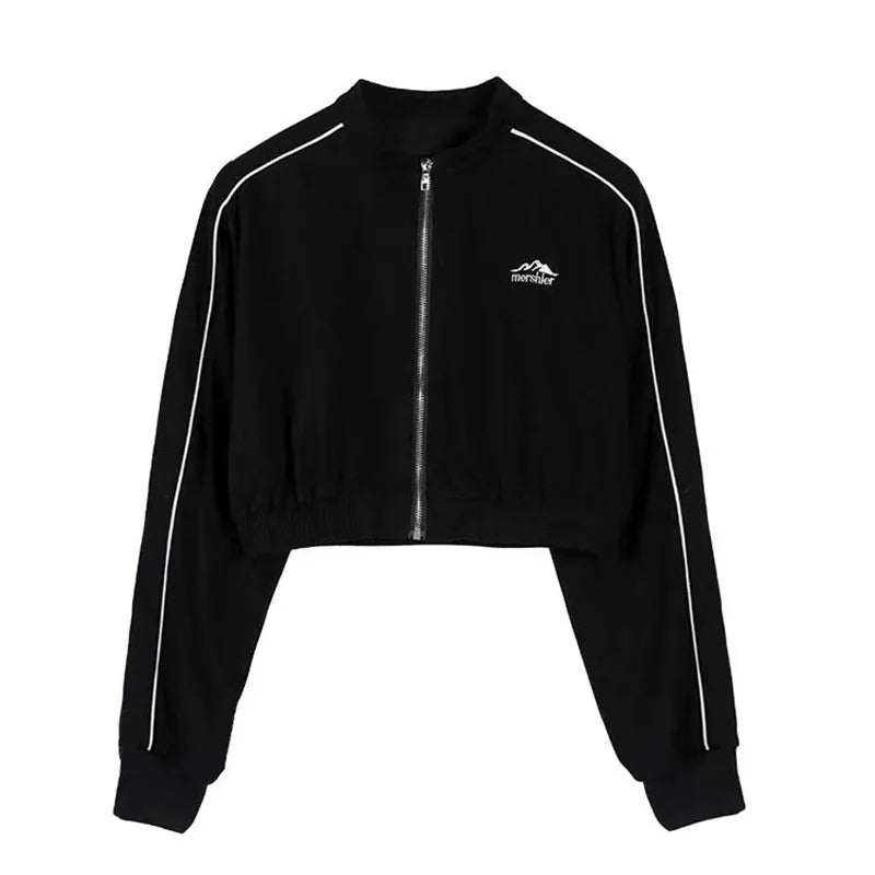 Cool Jackets for Women Spring Autumn Long Sleeve All-match Stand Collar Young Girls Fashion College Korean Style Ins Vintage