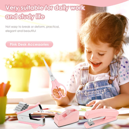 Office Supplies Set Desk Accessories Stapler Set Staple Driver Tape Holder Ruler Labels Office Scissors For Students Office Use