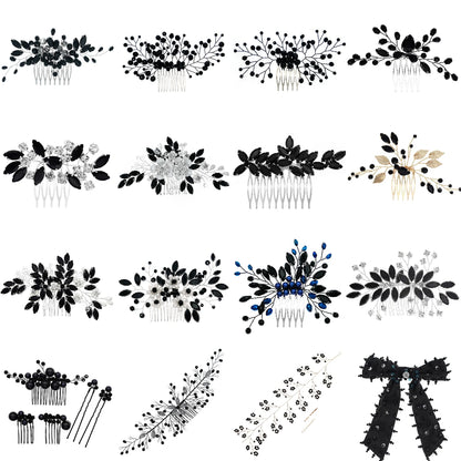 Dark Style Bridal Hair Comb Black Series Wedding Headpiece Hair Accessories Fashionable Holiday Halloween Party Gifts For Women