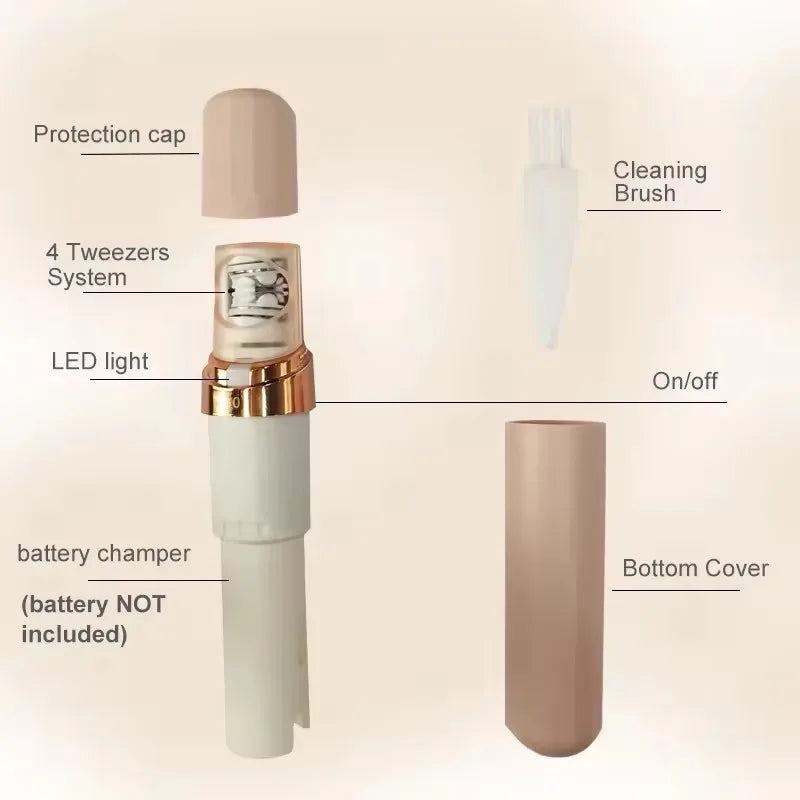 2 in 1 Face Shaver and Eyebrow Trimmer Rechargeable Lips Body Facial Hair Remover Women Electric Portable customer logo package