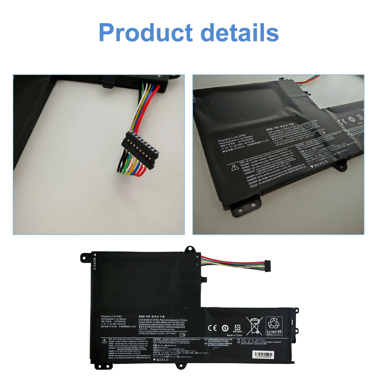 L15L3PB0  Laptop Battery For Lenovo IdeaPad 330S-15IKB 330S-14IKB 320S-15ISK L15M3PB0 L15C3PB1 L15L3PB111.4V 52.5Wh 4645mAh