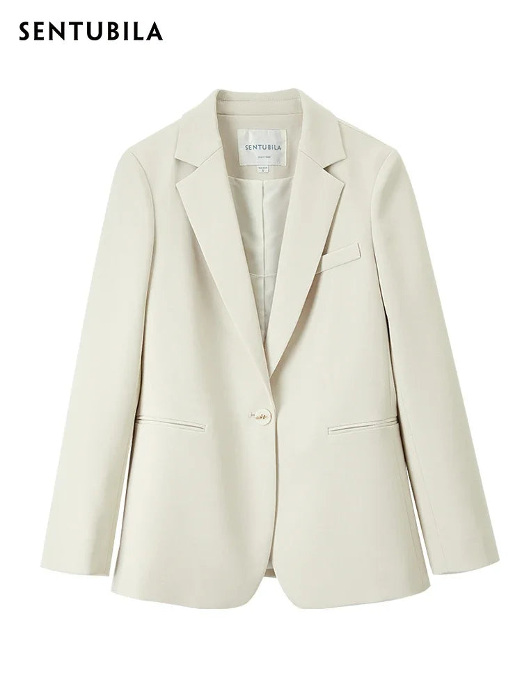 SENTUBILA Blazer Women 2025 Spring Autumn Elegant Fashion Office Lady Work Business Professional Notched Suit Jacket 153XA3220X