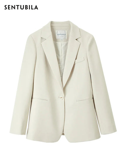 SENTUBILA Blazer Women 2025 Spring Autumn Elegant Fashion Office Lady Work Business Professional Notched Suit Jacket 153XA3220X