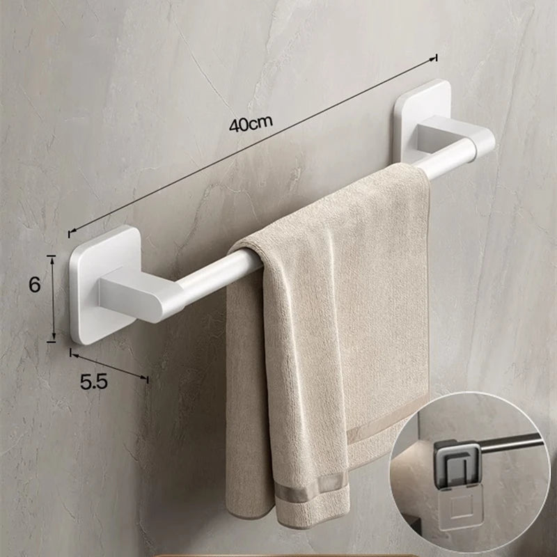 Bathroom Towel Holder Slipper Rack Holder Without Drilling Wall Mounted Towel Shelf   Towel Bar Kitchen Bathroom Accessories