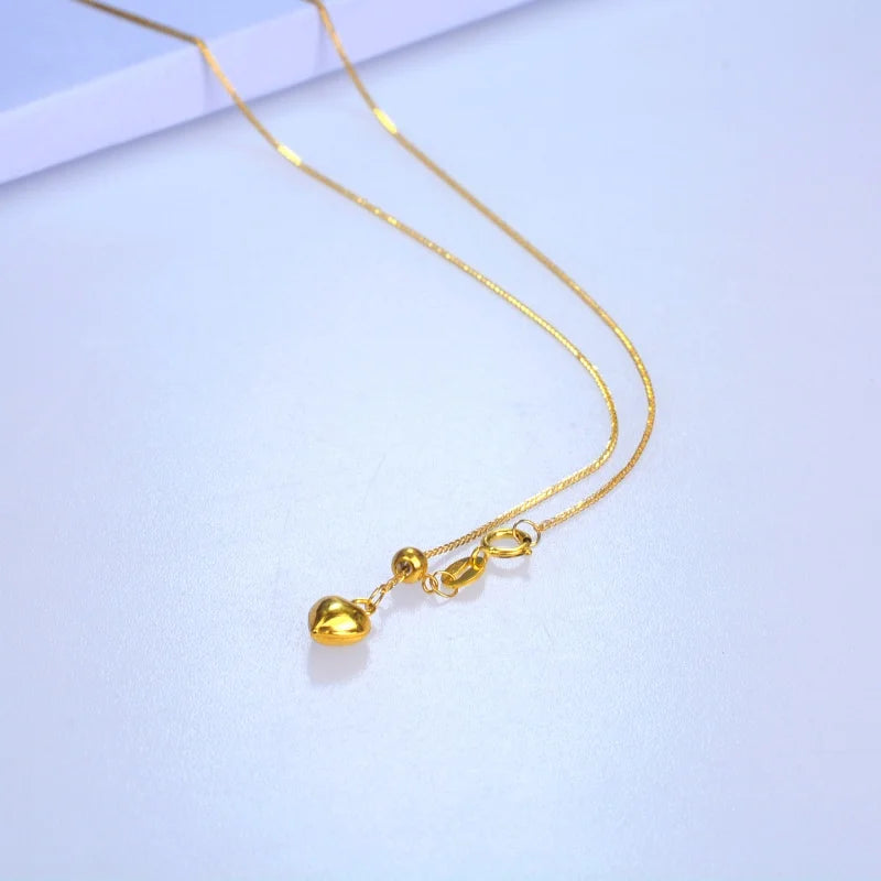 Love pure 18K yellow gold necklace pendant Fine Jewelry au750 Fine Jewelry Chopin chain Light luxury versatile wendding party gi