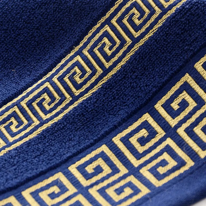 Large 140x70cm Bath Towels Cotton Thick Shower Towel Cover Embroidered Gift Sport Colors - Blue White Brown Black Green Grey