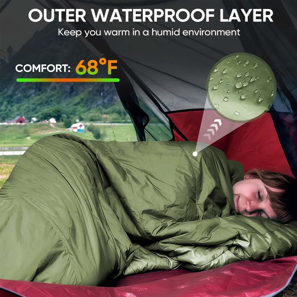 Camping Sleeping Bag Ultralight Waterproof 4 Season Warm Envelope Backpacking Sleeping Bags for Outdoor Traveling Hiking