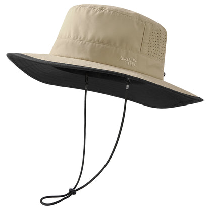 BASSDASH UPF 50+ Water-Resistant Fishing Bucket Hat with Laser Perforated Mesh Adjustable for Men Women Outdoor Hiking