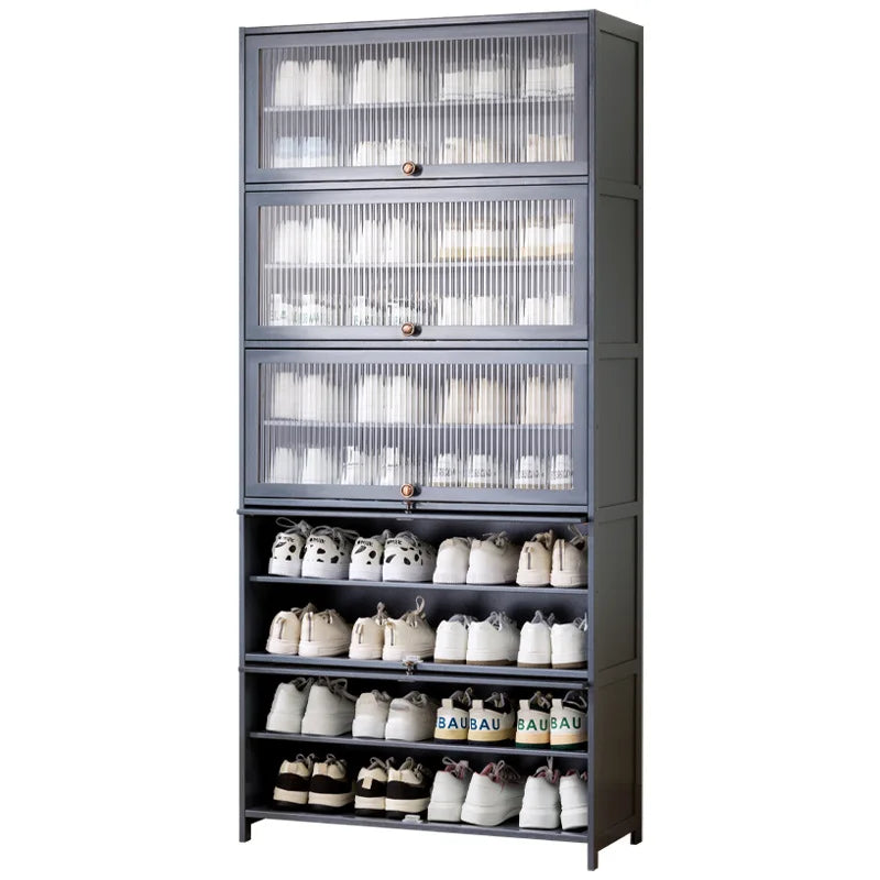 Shoe cabinet multi-layer storage rack household simple door entry balcony indoor large-capacity dust-proof shoe rack