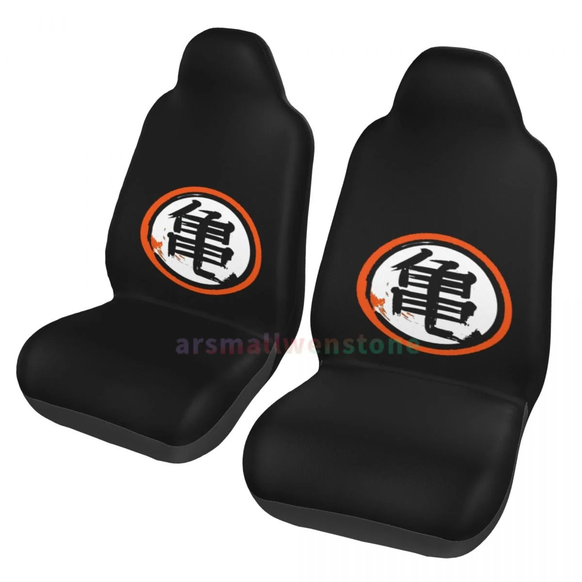 DBZ Kanji Car Seat Cover 2PCS Front Car Seat Cover Seat Anti Fouling Protective Cover Cute Car Accessories