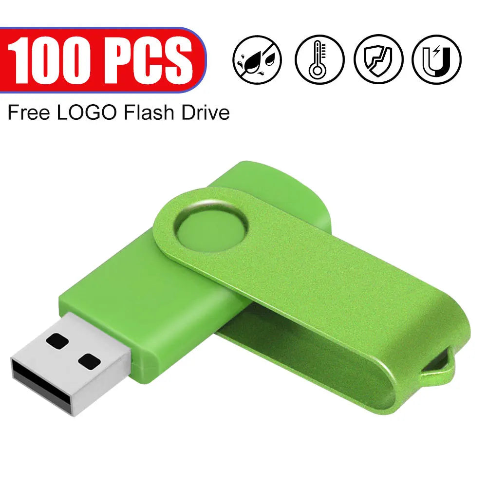 100Pcs/lot USB 2.0 Flash Drive 4GB 8GB Pen Drive 128M Usb Sticks 1GB 2G Pendrives 16GB Memory Flash 32GB U Disk Free Custom Logo