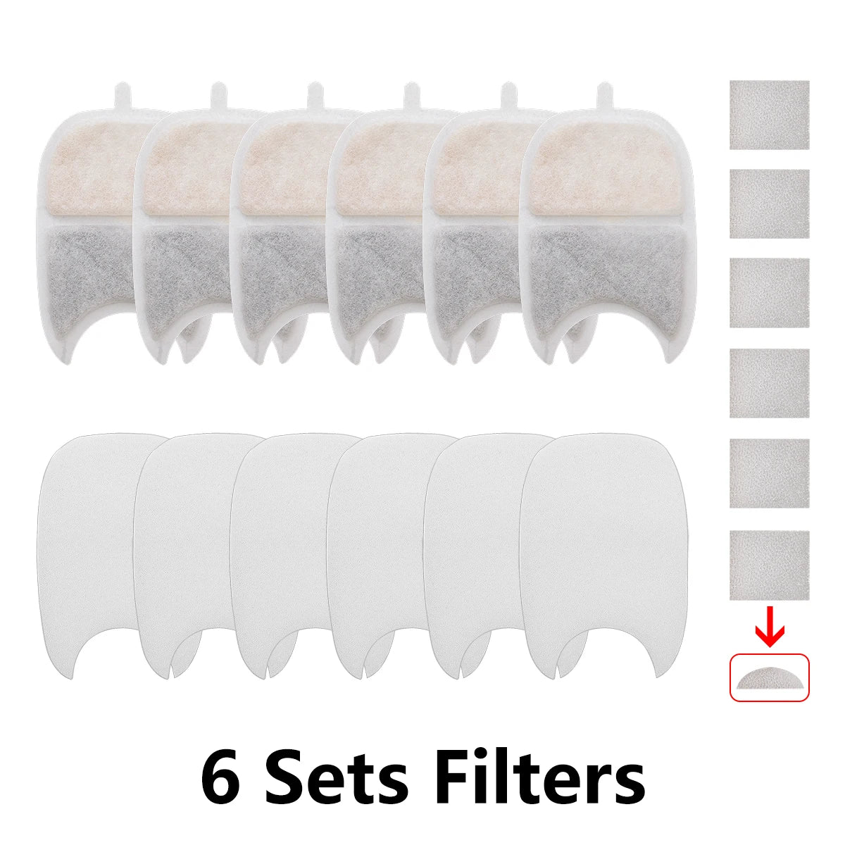 Replacement Filters Pet Cat Water Dispenser Filters Accessorie Replacement Filters for Cat Water Fountain Activated Carbon
