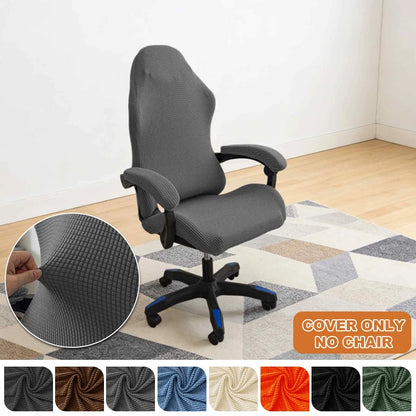 Solid Color Gaming Chair Cover Soft Elasticity Polar Fleece Armchair Slipcovers Computer Seat Chair Covers Stretch Rotating Lift