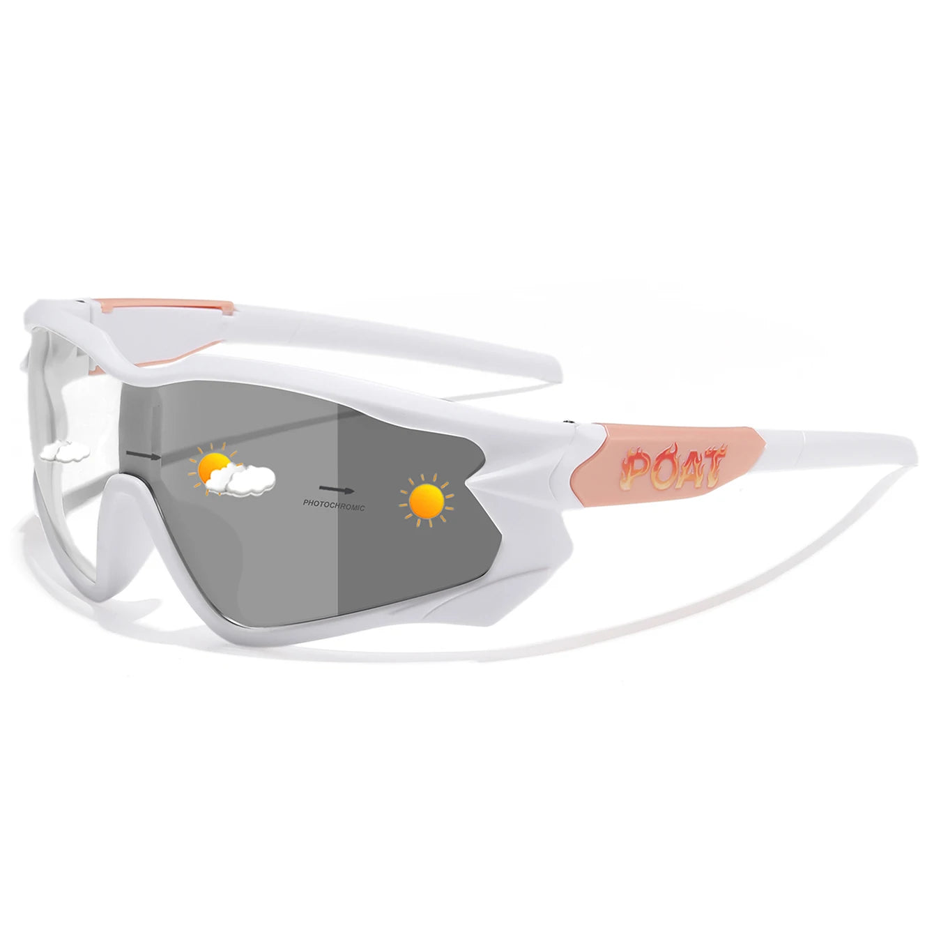 Men Women Photochromic Motorcycle Glasses Outdoor Sports Big Frame Windproof Cycling Running Hiking Goggles