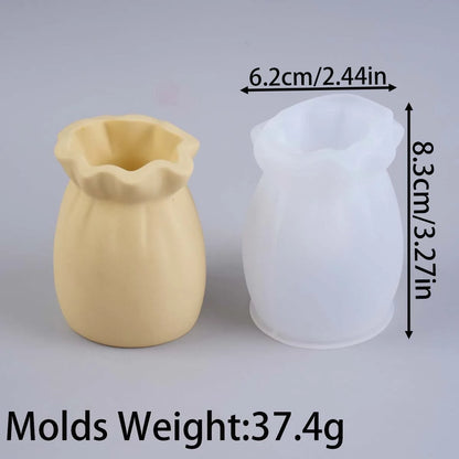 Blessing Bag Shape Vase Silicone Mold DIY Handmade Flower Arrangement Plaster Resin Storage Box Craft Casting Molds Home Decor