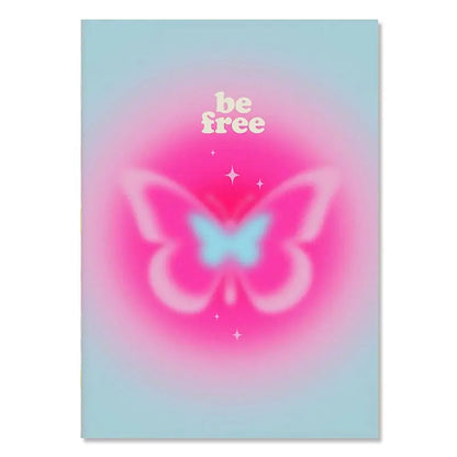 Colorful Danish Pastel Canvas Painting Aesthetic Poster Cherry Plaid Smiley Flower Butterfly Print Wall Art Nursery Home Decor