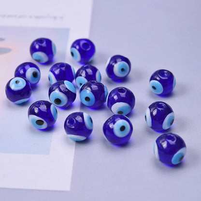 10/20/30pcs 10x10mm round beads loose evil eye spacing glass beads used for jewelry making crafts DIY bracelet accessories bulk