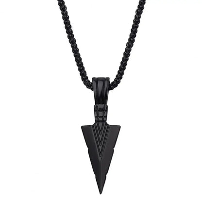 Men Necklace Hip Hop Vintage Arrow Necklace Stainless Steel Hip Hop Pendant Sweater Necklace Gift Jewelry Necklace for Men