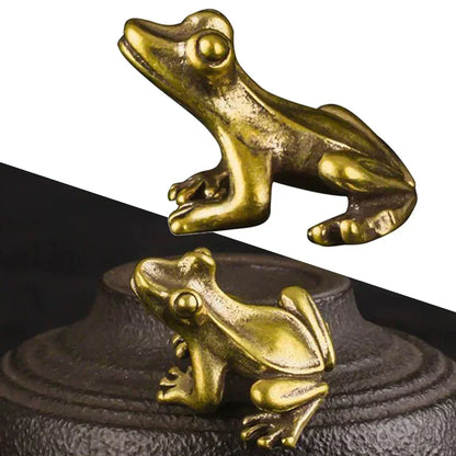 Ornament Frog Traditional Craft 1Pcs 22.9*15mm Accessories Brass Brass Frog Copper Animals Figurines Mini Durable