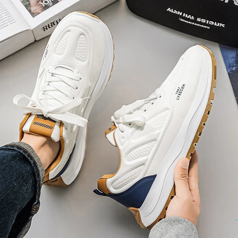 Men Shoes Fashion Male Shoes ﻿ Green Thick Sole Platform Wave Shoes Student Sneakers Increase Height Men Walking Shoes