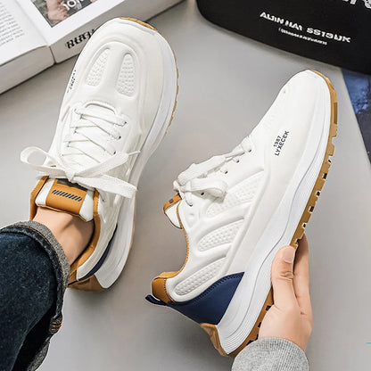 Men Shoes Fashion Male Shoes ﻿ Green Thick Sole Platform Wave Shoes Student Sneakers Increase Height Men Walking Shoes