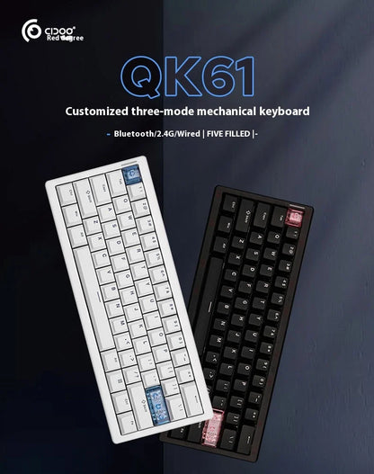 CIDOO QK61 V2 Mechanical Keyboard 60% Layout Gasket Structure VIA Programmable Hot-Swap Three Mode Wireless RGB Keyboard