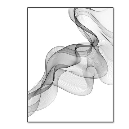 Canvas Prints Paintings Interior Wall Art Minimalist Black White Abstract Wavy Lines Poster Pictures for Living Room Home Decor