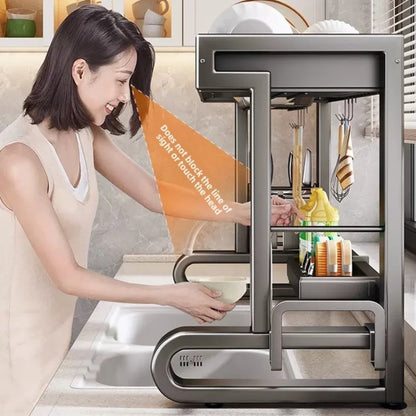 Dish Storage Rack Kitchen Sink Shelf Dish Drain Rack Sink Dish Shelf