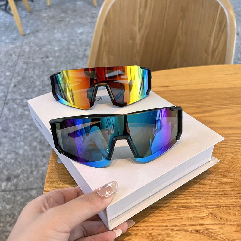 Hiking 2pcs Cycling Anti Light Glasses Men Women UV400 Sandproof Eye Protector Shades Outdoor Sports Goggle Anti Radiation Lens